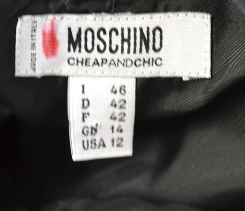 Vintage Moschino Black Evening Ball Gown Medium Large Black Silk Evening Gown Dress Flower Black Tie Wedding Evening Gown Dress Moschino