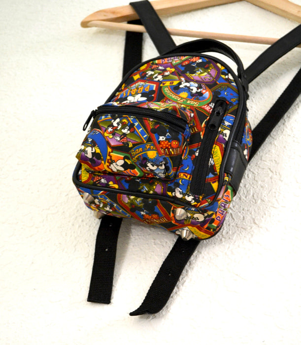 Vintage Nicole Miller Mickey Mouse Disney Back Pack// 90s Mickey Mouse Disney Back Pack Mini Bag Purse