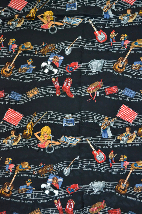 90s Vintage Country Music Scarf Wrap With Dolly Parton Vintage Nicole Miller Large Silk Scarf Music Nashville Grand Ole Opry Guitar