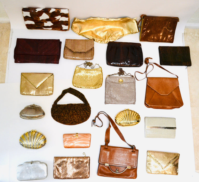 80s Vintage Tan Brown Leather Clutch Bag Purse Snakeskin Python// 80s Tan Camel Leather Snake Skin Bag Purse Jay Herbert