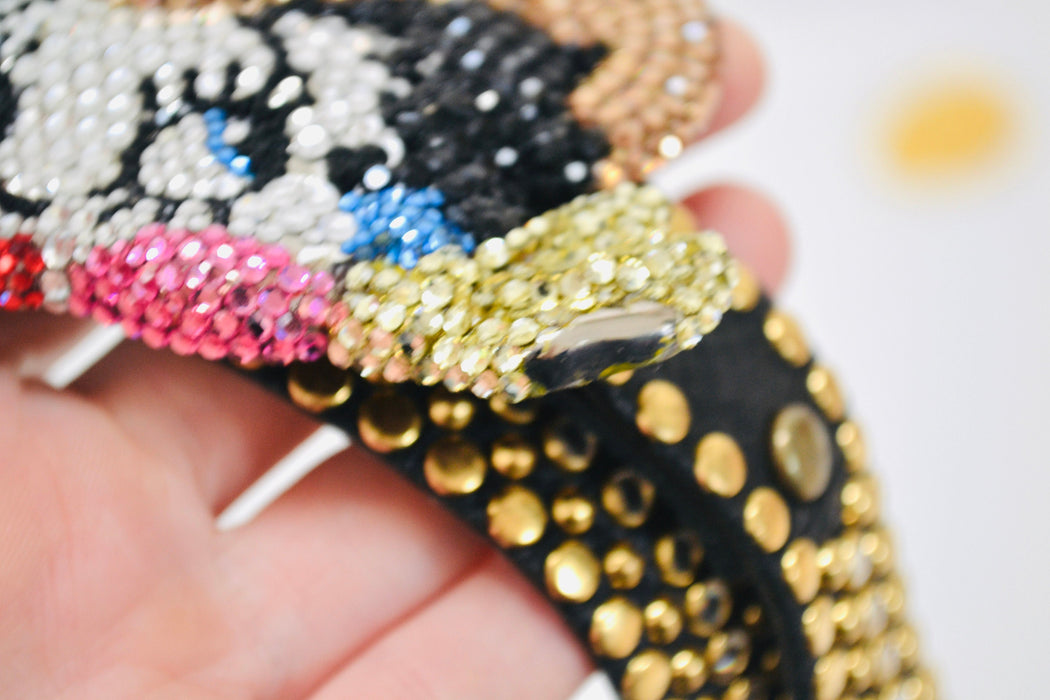90s Vintage Katherine Baumann Beverly Hills Swarovski Crystal Betty Boop Belt Buckle Rhinestone Studded Belt Cartoon Betty Boop Belt Kippys