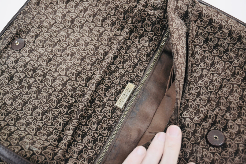70s Vintage Bottega Veneta Butterfly Print Brown Leather Suede Cross body Bag Vintage Bottega Bag Purse Brown Butterfly print Boho Bag
