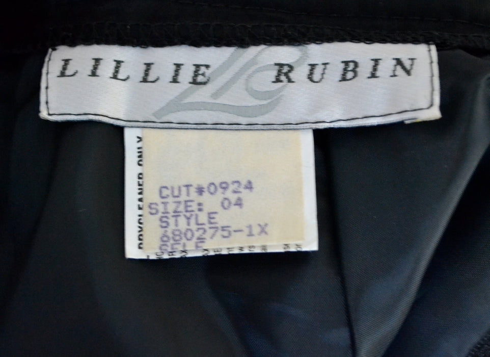 Vintage Black Lace Skirt with Sequins size Small // Balck Sequin Skirt Size Small by Lillie Rubin