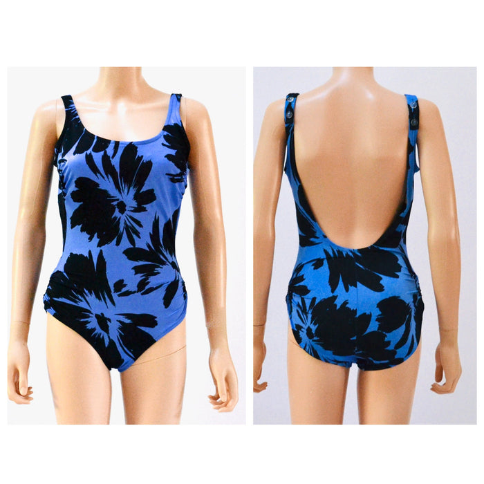 1970s 80s Swimsuit One Piece and Wrap Skirt Beach Coverup Set By DeWeese Designs Floral One Piece Swim Set with skirt 70s 80s Pool Party