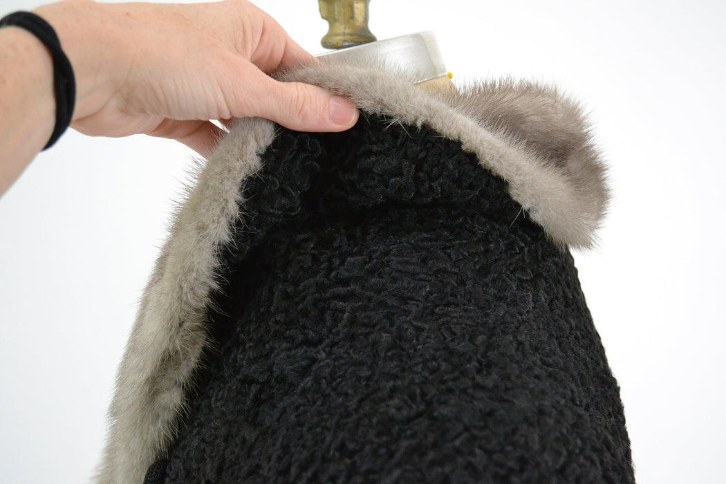 50s 60s Vintage Black Fur Jacket Coat Persian Lamb Mink Black Grey Mink Fur Jacket Medium Large// Vintage Black Persian Lamb Fur Jacket Coat