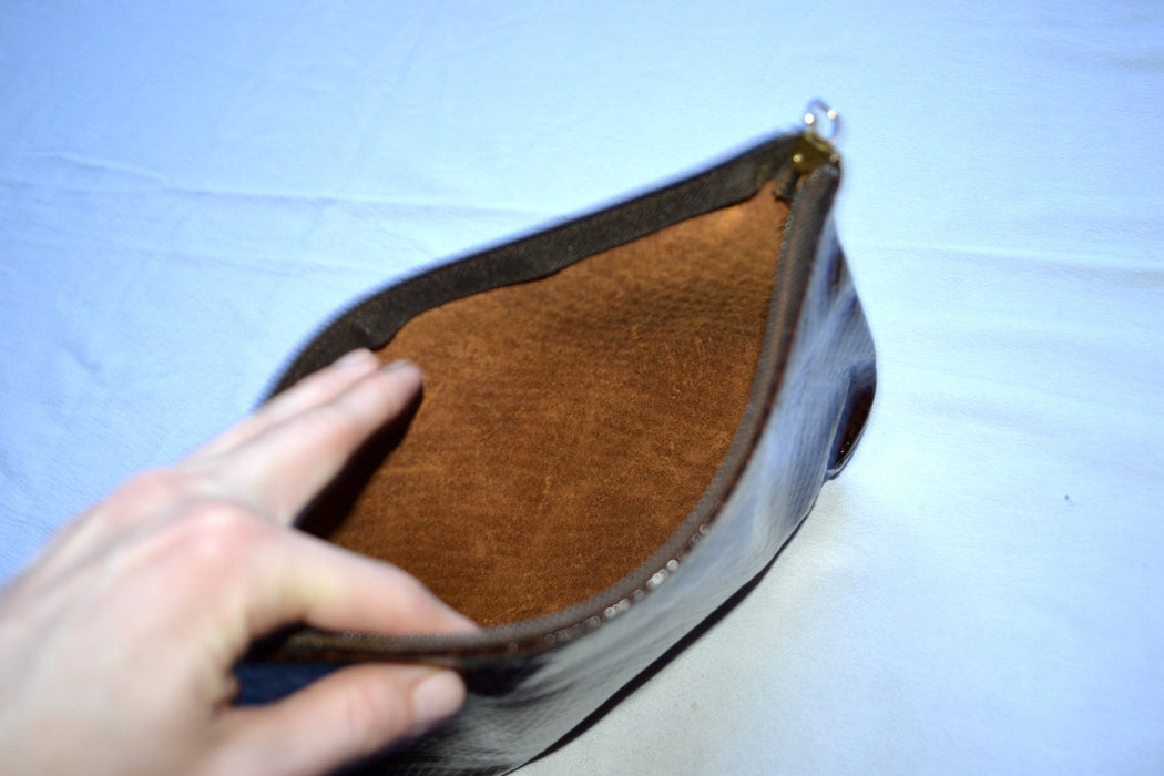 Vintage Brown Leather Purse Bag Patent Leather Clutch Snakeskin// Vintage Patent Leather Bag Handbag Purse In Brown Snake skin Python