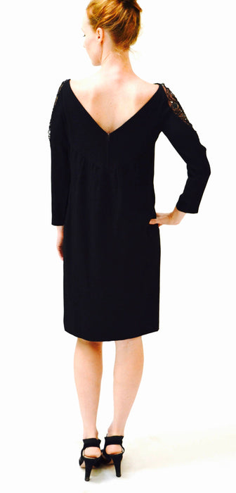 70s Vintage BOB MACKIE Dress Black Sequin Beaded Stars// Vintage Black Illusion Dress// Metallic Celestial Sequin Dress Medium Stars