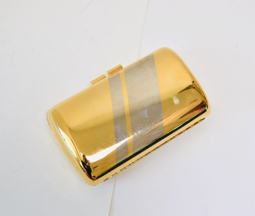 70s Vintage Metallic Gold Metal Clutch Evening Bag Hard Case // Vintage Gold Silver Wedding Clutch Metal Evening Bag Gold Clutch Small Purse