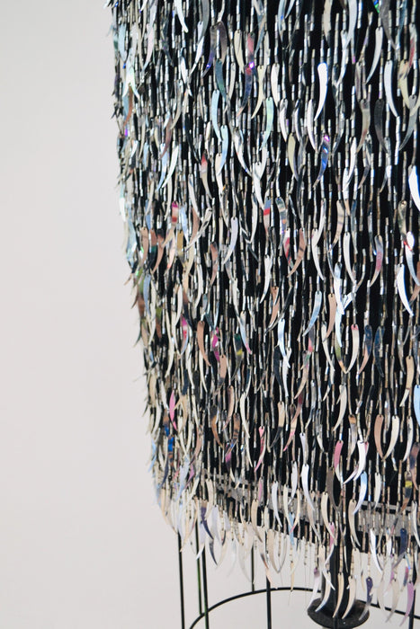 80s 90s Vintage Silver Beaded Fringe Dress Vintage Gold Metallic Dress Small Medium// Beaded Fringe Dress Flapper Cher Dress 80s Glam