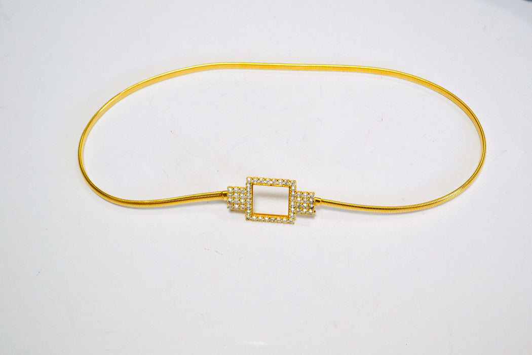 70s 80s Vintage Gold Stretch Belt Metal Rhinestone Diamond 70s Disco Stretch Metallic Gold Wedding Belt Small Medium 26-30"
