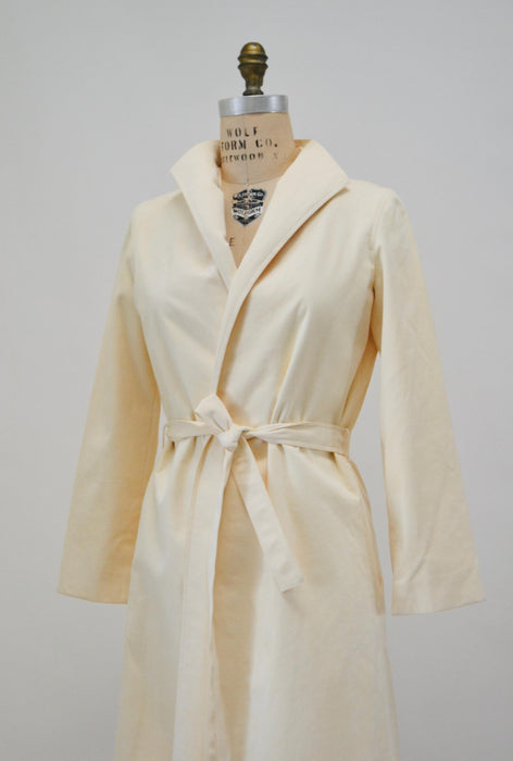 80s 90s Vintage White Cream Jacket Trench Coat White Faux Suede Jacket White Cream Ultra Suede Vegan Jacket Small Medium Faux Leather Jacket