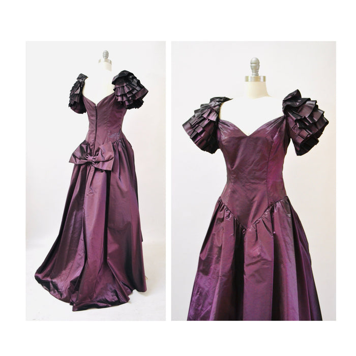 80s 90s Ball Gown Dress Purple 80s Prom Party Dress XS Small // Vintage 80s Pageant Princess Dress Ball gown Party Dress Cinderella