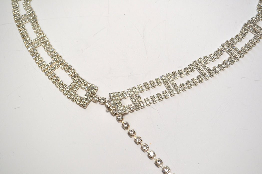 80s 90s Vintage Silver Rhinestone Belt Small Medium large Rhinestone Wedding Belt Rhinestone Chain Belt Silver Metallic Small Medium Large