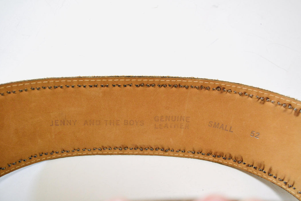 80s 90s Vintage Wide Leather Belt White Silver Studded Leather Belt Wedding Boho Cowboy Silver Belt Small Medium 30-35" Jenny and the Boys