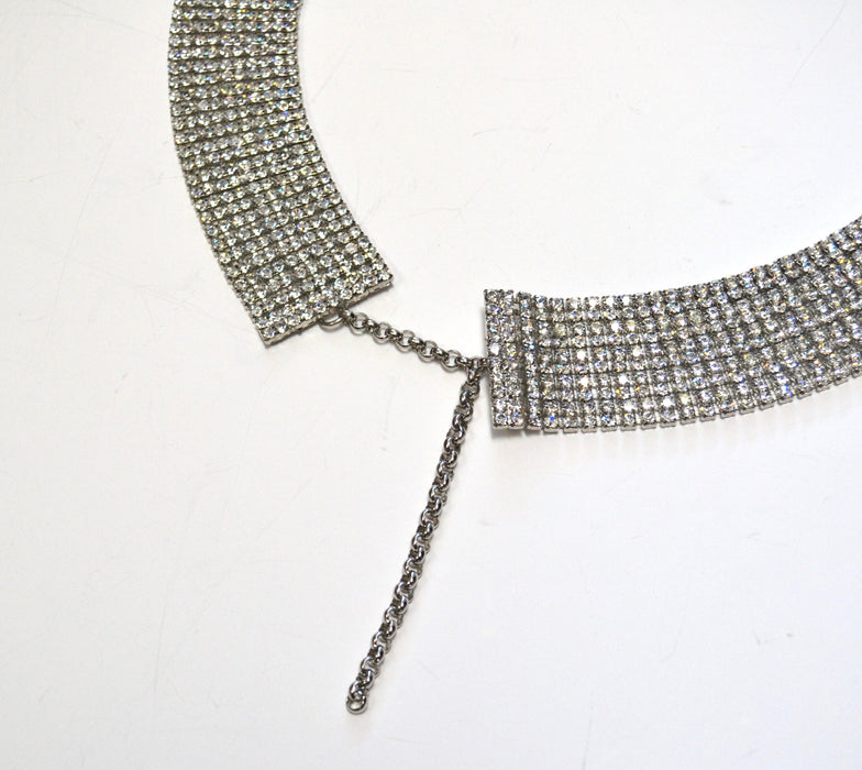 80s 90s Vintage Silver Rhinestone Belt Small Medium large Rhinestone Wedding Belt Rhinestone Sash Belt Silver Metallic Small Medium Large