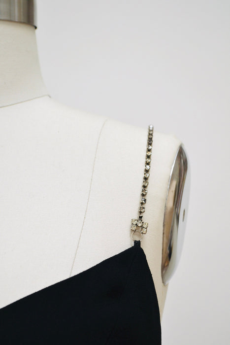 Vintage 90s Black Dress Black Cocktail Party Dress with Rhinestones By Bebe Small// Vintage 90s Sexy Prom Party Club Dress Black XS Small