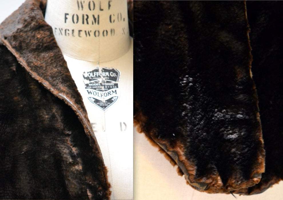 Vintage Fur Stole Cape Wrap Shawl Beaver Fur Stole Brown Vintage Fur Stole Cape Capelet Black Brown 1930s 1940s