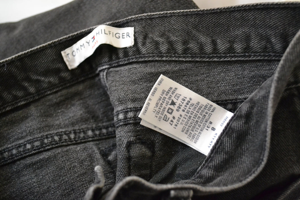 Vintage Black Jeans By Tommy Hilfiger High Waisted Tapered Leg 80s 90s Denim Pants Size Small Medium Black Jeans Denim