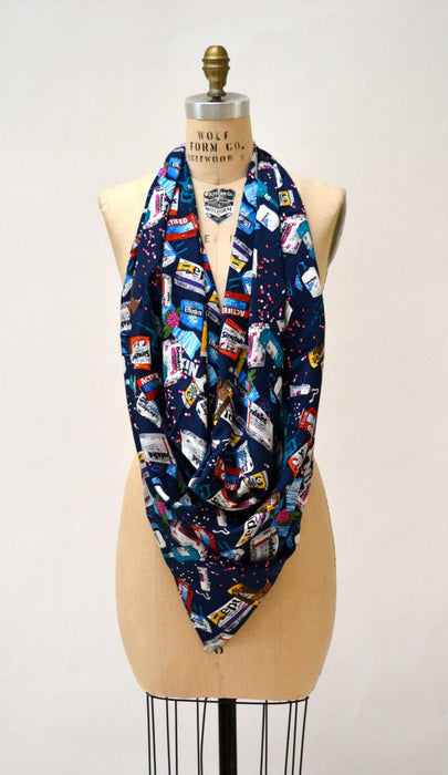 90s Nicole Miller Silk Large Scarf with Pill Medicine Drug Store Pharmacy Doctor Nurse Pharmacist Print Covid Pill Nurse Doctor Pill Scarf