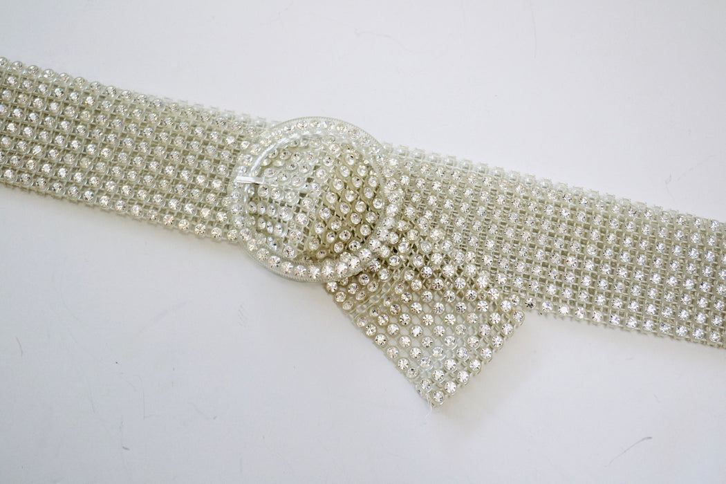 80s Vintage Rhinestone Belt Small Medium large Rhinestone Wedding Belt Rhinestone Cowboy Metallic Belt Small Medium Large