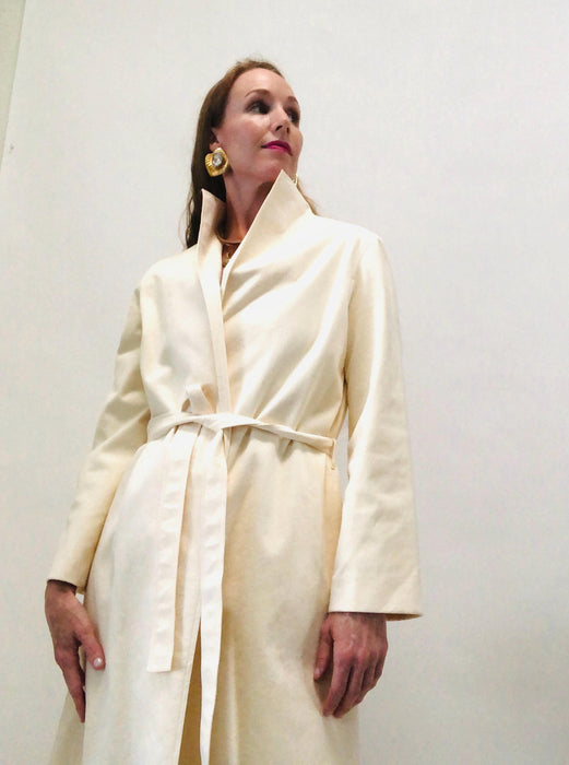 80s 90s Vintage White Cream Jacket Trench Coat White Faux Suede Jacket White Cream Ultra Suede Vegan Jacket Small Medium Faux Leather Jacket