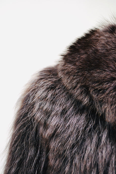 90s y2k Vintage FENDI Fur Jacket Dark Purple Grey Fur Jacket Coat Henri Bendel New York XXS XS Small// Fendi Fox Fur Jacket Grey Purple