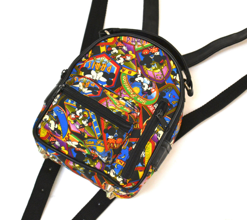 Vintage Nicole Miller Mickey Mouse Disney Back Pack// 90s Mickey Mouse Disney Back Pack Mini Bag Purse