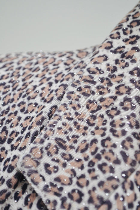 90s Vintage Jacket Animal Print Blazer Metallic Leopard Print Criscione Small // 90s Vintage Leopard Print Jacket Nanny Jacket Knit Blazer