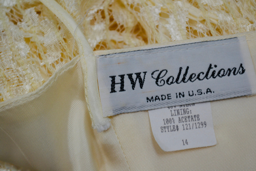 80s does 20s Vintage Lace Sequin Dress Medium Cream Off White// Vintage Sequin Lace Wedding Dress Boho Flapper Inspired Cream Lace Dress