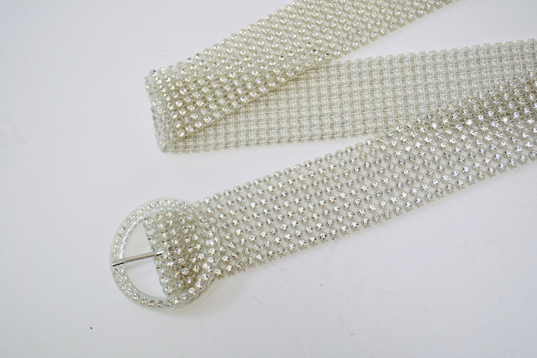 80s Vintage Rhinestone Belt Small Medium large Rhinestone Wedding Belt Rhinestone Cowboy Metallic Belt Small Medium Large