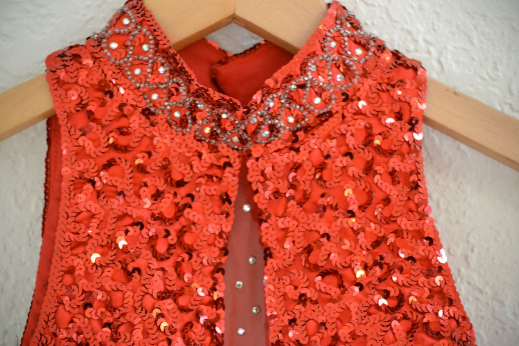 80s Vintage Prom Dress Red Sequin Evening Gown XS Small// Vintage Red Sequin Evening Gown Pageant Party Drag Queen Dress By Mike Benet Small