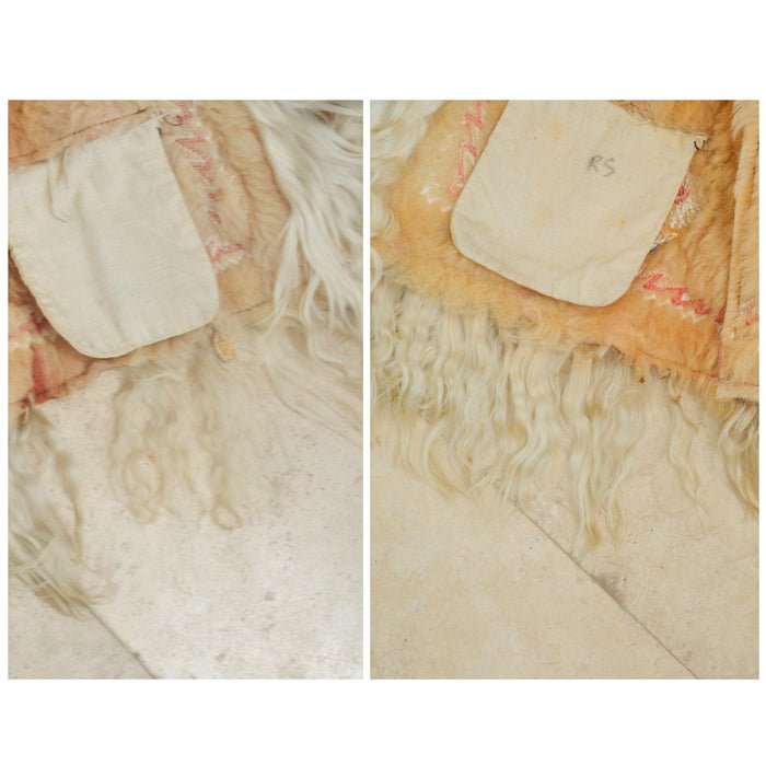 Vintage Embroidered Shearling Afghan Jacket Coat Small Medium//  70s Shearling Coat Embroidered Sheepskin Fur Boho Afghan Jacket