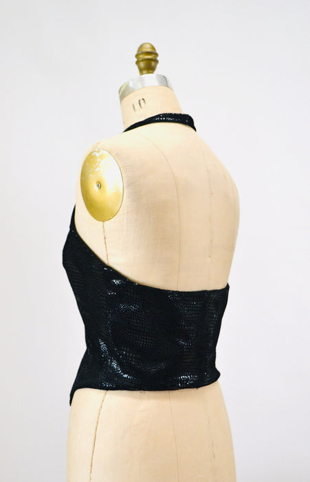 90s 2000s y2k Vintage Club Wear Halter top Pants Black Velvet Halter Top Velvet Pants By Betsy Johnson Medium 2000s Velvet Party Pants Top