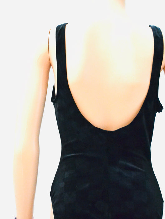 90s Vintage Black Velvet Swim Suit Black One Piece Black Velvet High cut swimsuit Size Medium Large by Sessa Flower Embossed Velvet Swimsuit