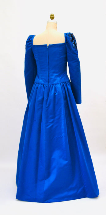 80s 90s Ball Gown Dress Blue Teal 80s Prom Party Dress Small Medium // Vintage 80s Pageant Princess Dress Ball gown Party Dress Cinderella