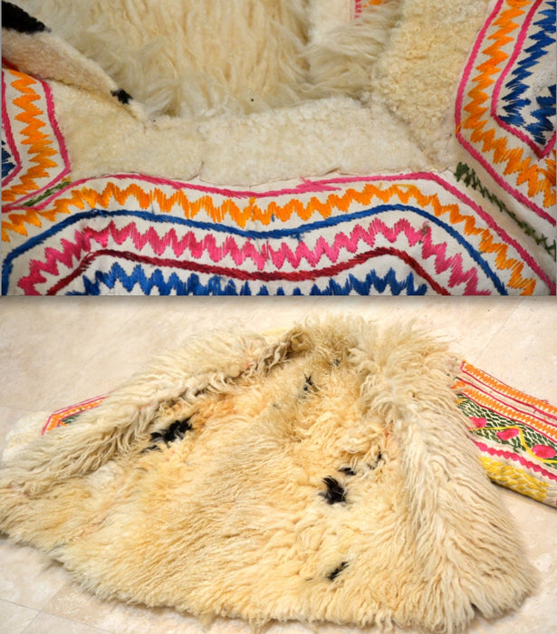 Vintage Embroidered Shearling Afghan Jacket Coat Medium Large penny lane //  70s Shearling Coat Embroidered Sheepskin Fur Boho Afghan Jacket