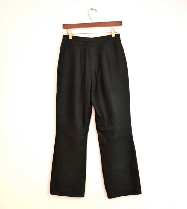 Vintage Black Leather Pants size small medium 90s Made in Italy