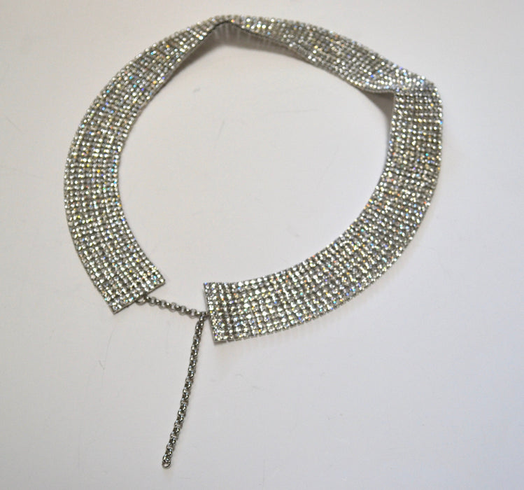 80s 90s Vintage Silver Rhinestone Belt Small Medium large Rhinestone Wedding Belt Rhinestone Sash Belt Silver Metallic Small Medium Large