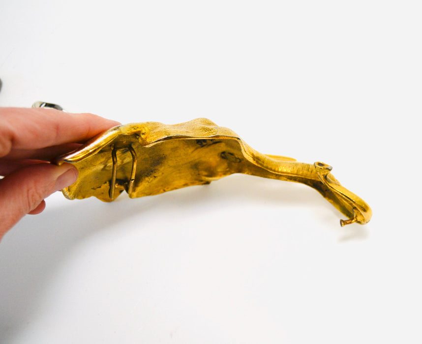 1980s Vintage Gold Elephant Metallic Belt Buckle Vintage Christopher Ross 1980 Elephant Belt Buckle Gold Animal Belt Large 80s Gold Belt