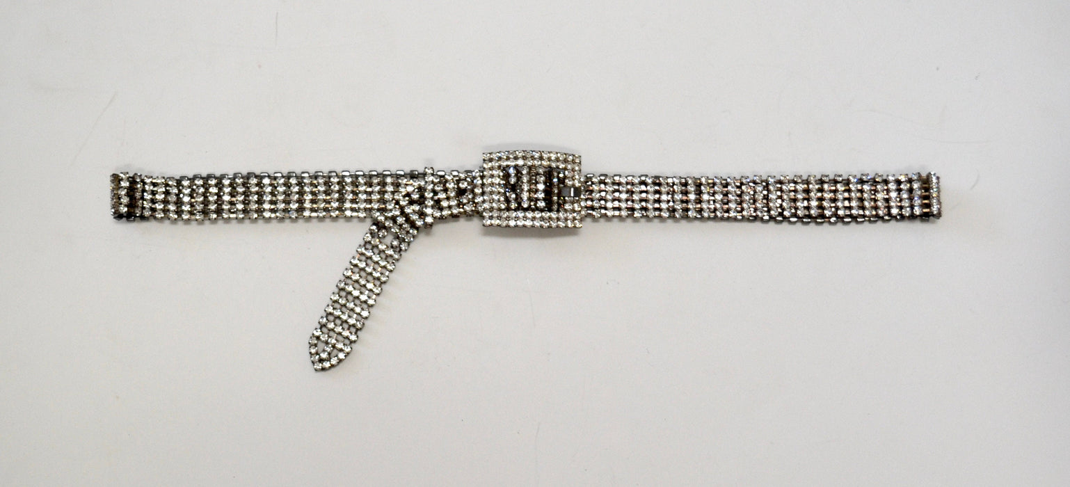 70s 80s Vintage Silver Rhinestone Belt Small Medium large Rhinestone Wedding Belt Rhinestone Cowboy Metallic Belt Small Medium Large