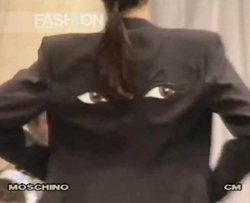 Vintage 90s Moschino Couture Eye Top Black Top Size Small With Eyes Pop Art Black Tank Top by Moschino Couture Spring Summer 1990 Black Top