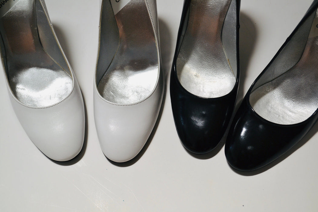 90s y2k Vintage Charles Jourdan Black Patent leather High Heel Shoes Pumps size 6 Made in France Black High Heels Clear lucite Ball Heels
