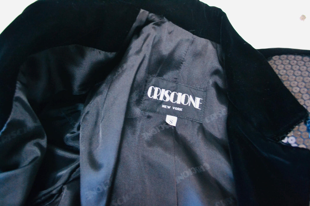 90s Vintage Black Sequin Jacket Blazer Medium//  90s Glam Party Black Sequin Jacket Size Small Medium By Criscione Party Jacket