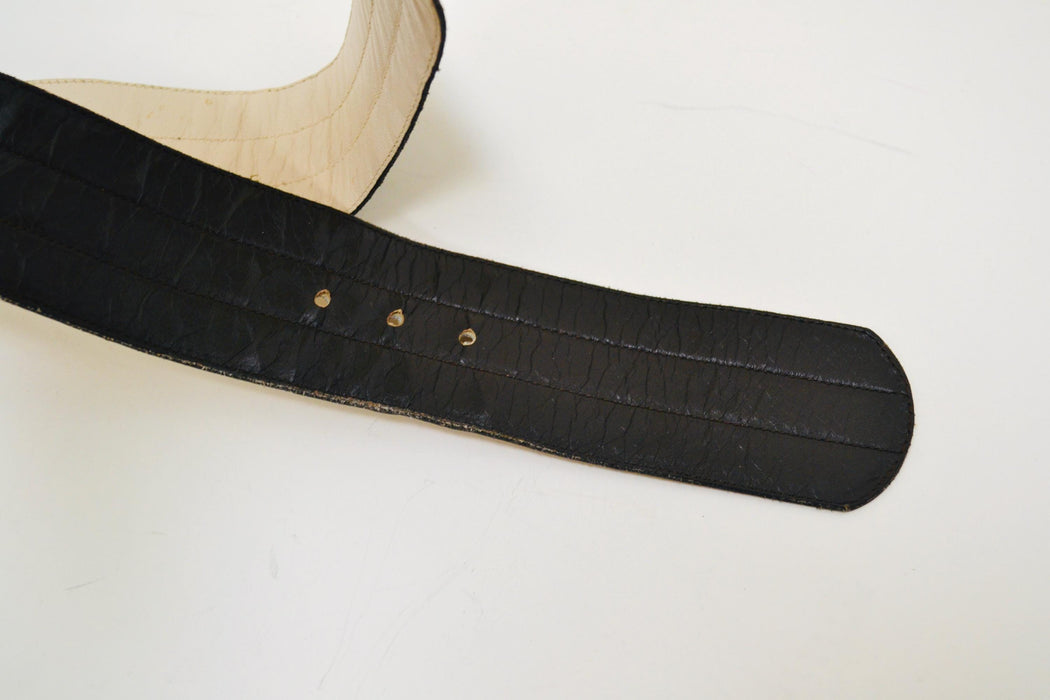 70s 80s Vintage Yves Saint Laurent  Large Brown Leather Belt Wide Brown Leather Belt Boho Wedding Wide Leather Belt Small Medium fits 27-29"