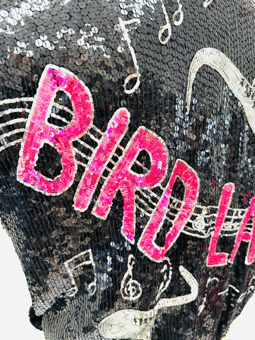90s Vintage Sequin Music Jacket with Composer Singer Music Jacket// Vintage Black Sequin Musician Jacket Medium GIft for a singer songwriter