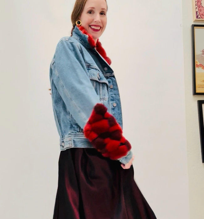 90s y2k Vintage Fur Trim Denim Jacket Leopard Print Fur Collar Jean Jacket 90s Y2k Jean Jacket Animal Leopard Print Fur Denim Jacket Medium