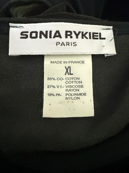 Vintage 90s Green Sonia Rykiel Black Velvet Velour Track Suit Dark Green Sweat Shirt Sweatsuit Jacket Wide leg Pants Made in Paris large XL