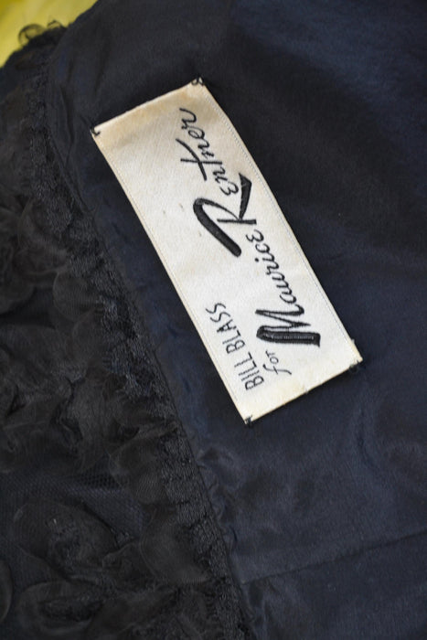 Vintage 60s Black Lace Cocktail Party Top and Skirt By Bill Blass for Maurice Renter Small Medium// Vintage 60s Bill Blass Dress